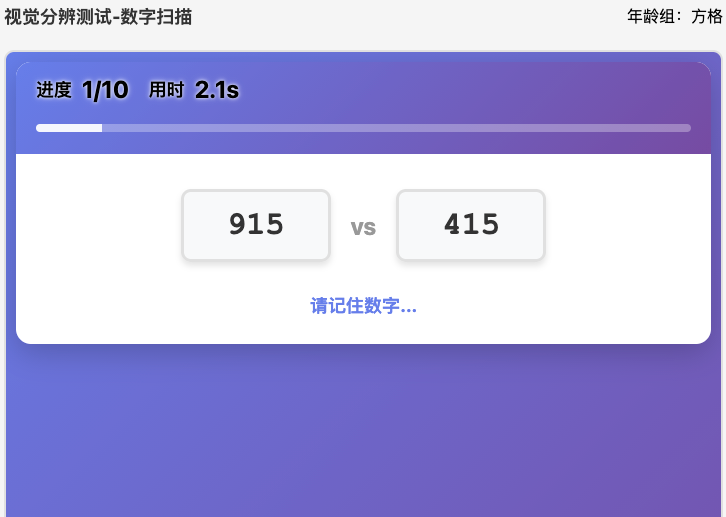 数字扫描-视觉分辨测评