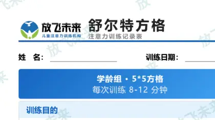 中级教案内页舒尔特方格示例